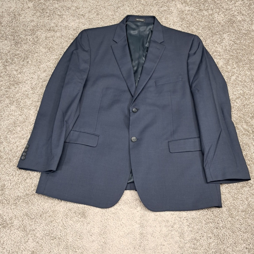 Pronto Uomo Platinum Mens Navy Blue Two Button Blazer Suit Jacket 48R